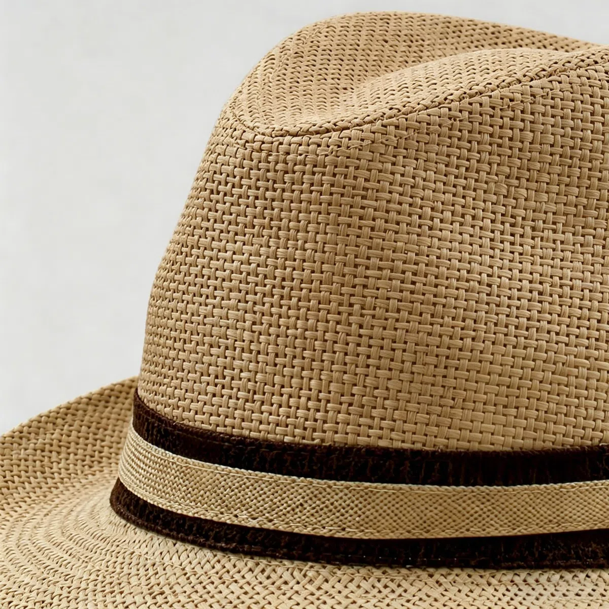 Sombrero Fedora Unisex de Paja con Cinta Decorativa, Elegante y Transpirable para Verano, Ideal Playa, Viajes o atuendos Casuales