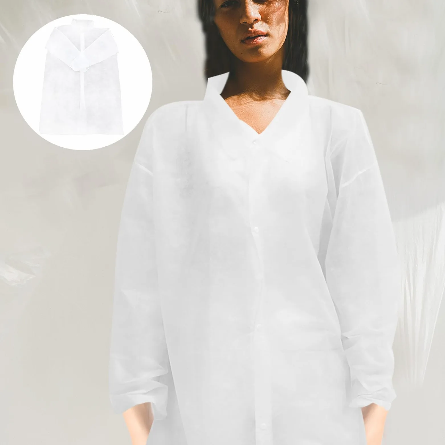 Batas de Desechables de Manga Larga Varios Estilos 10 Ropa Laboral Protectora de Tela No Tejida para Laboratorios y Pintura Varios Estilos