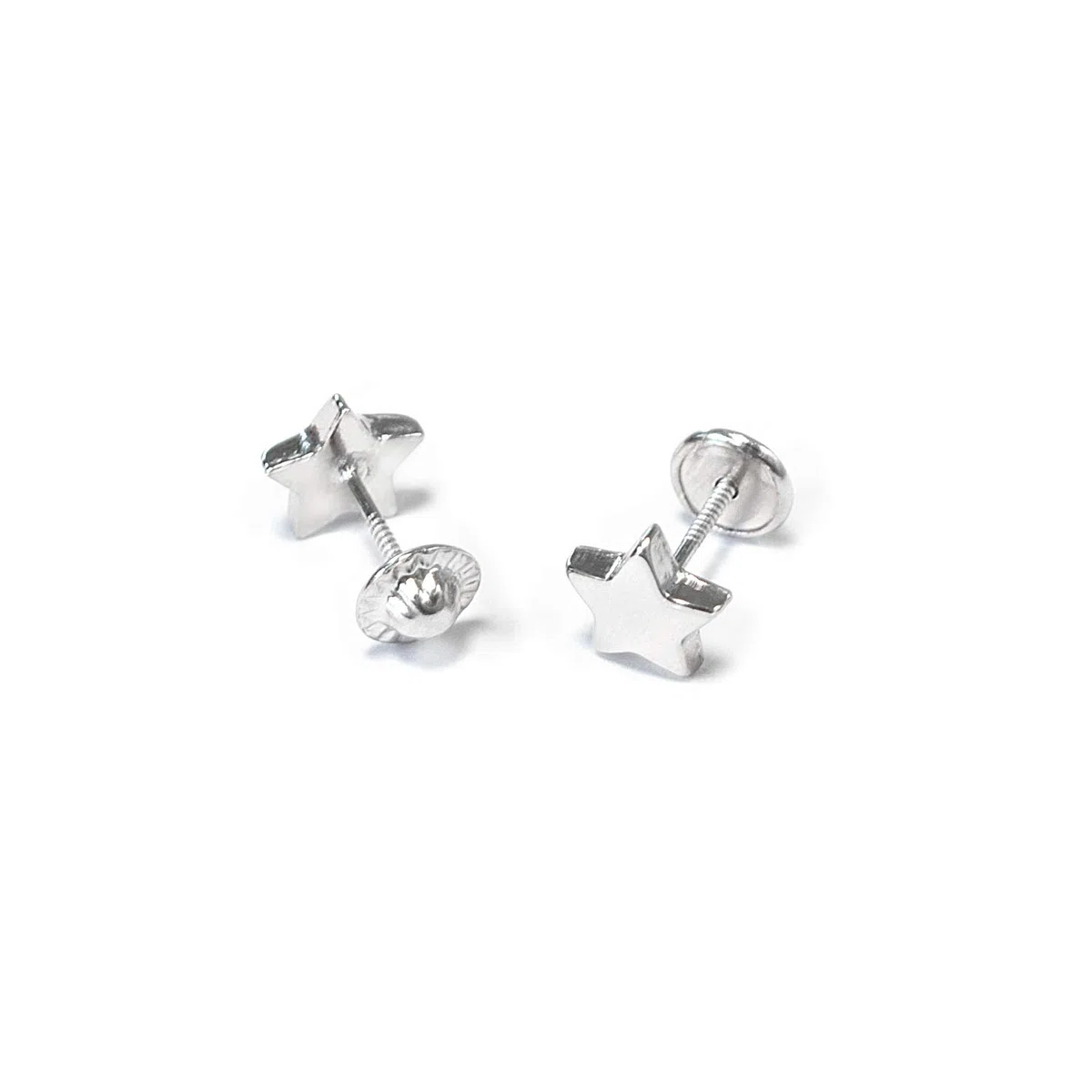 Mondepetit AG-3138 - Pendientes de bebe/niña plata de Estrella Lisa - Estuche Regalo