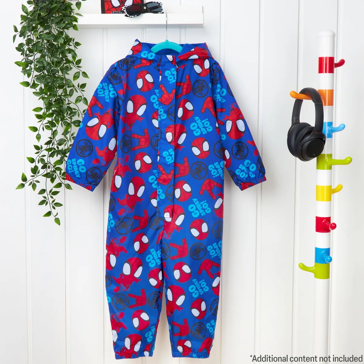 Marvel Spidey Mono Impermeable Niños y Pequeños con Capucha y Cremallera Traje Chubasquero Poncho Superhéroe Forro Polar