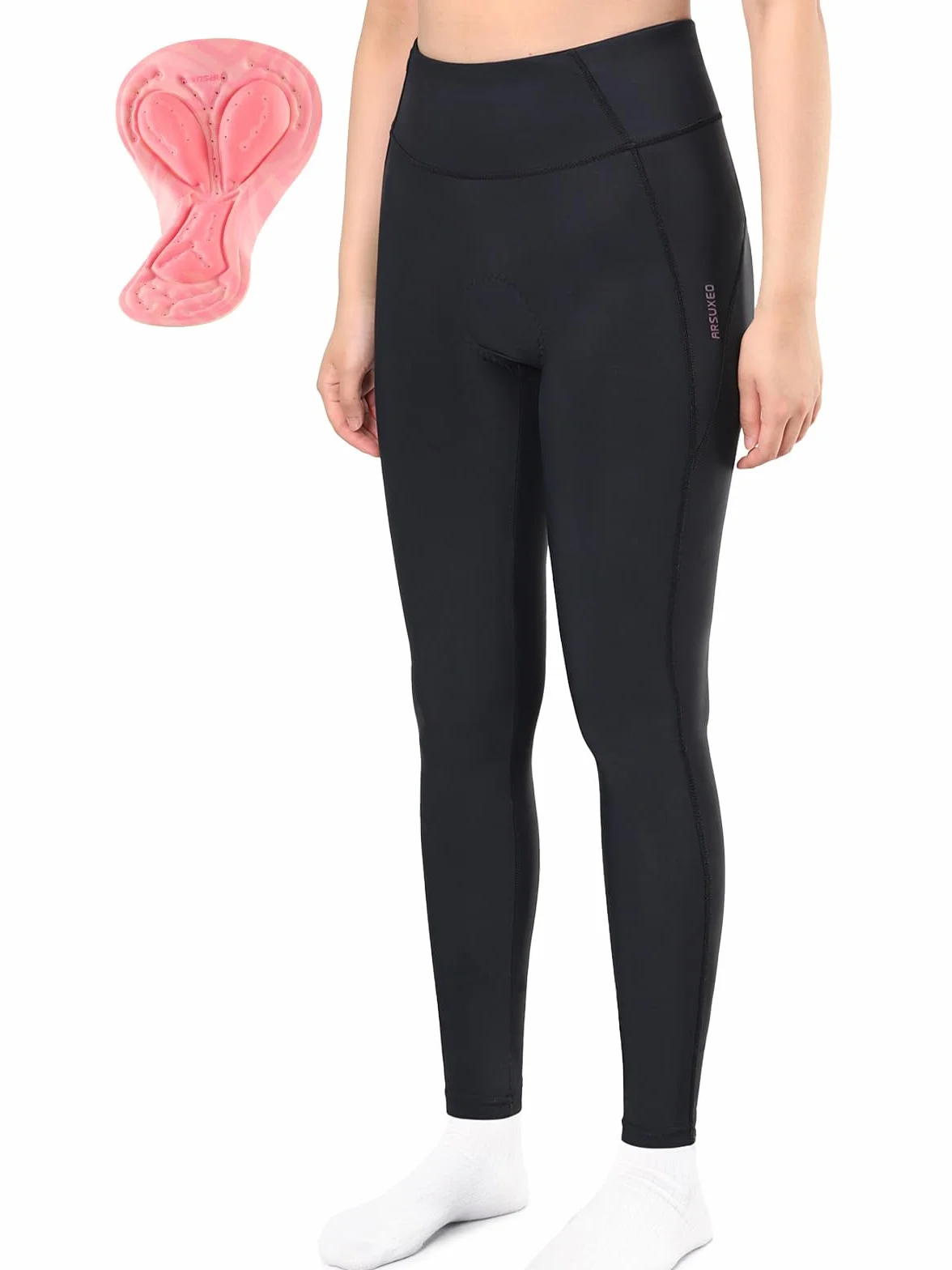 ARSUXEO Pantalones de Ciclismo para Mujer, Acolchados, Largos, con badana, Pantalones de Ciclista para Bicicleta de montaña, equitación, Ciclismo HW100