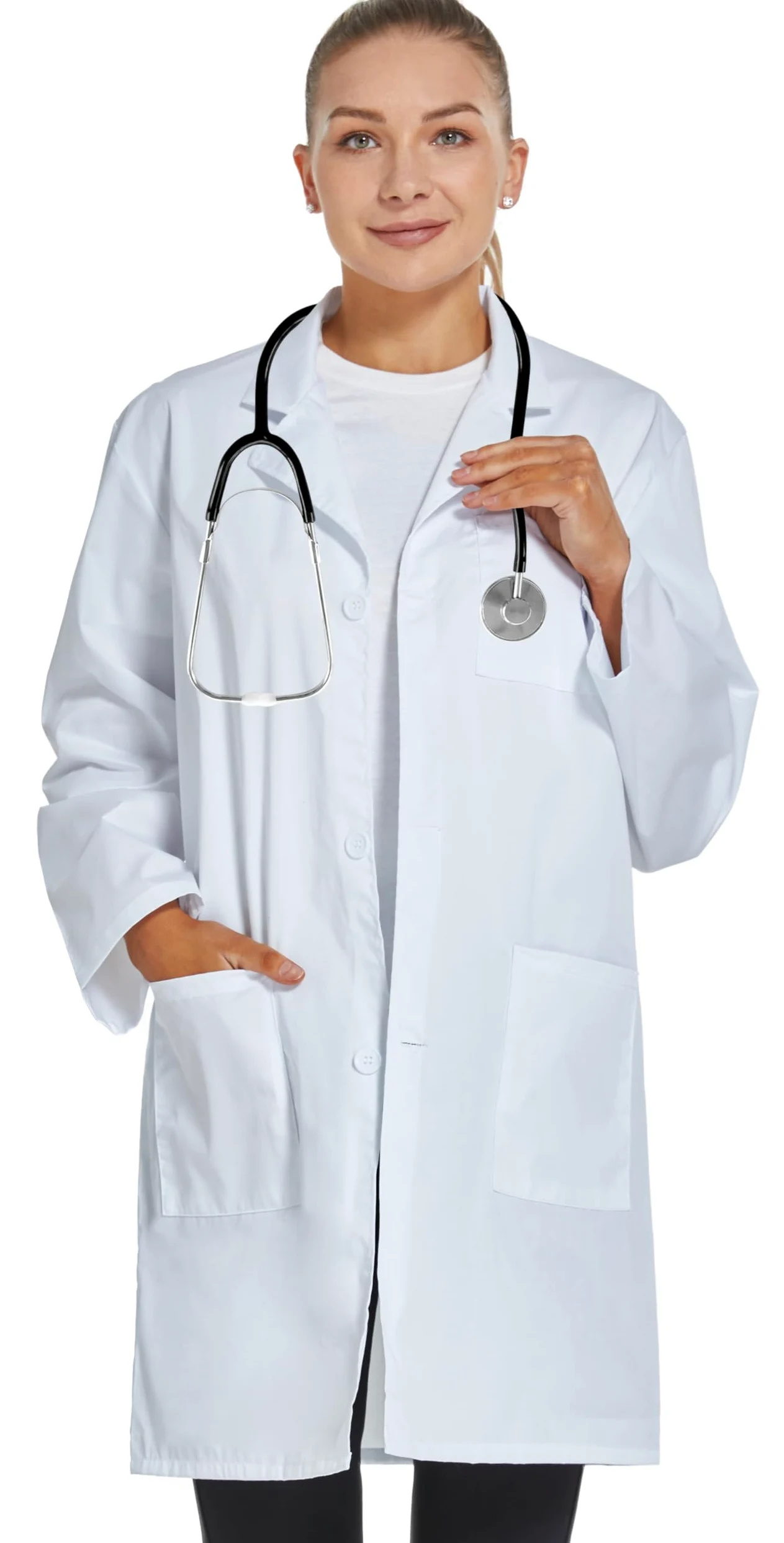 VOGRYE Professional Lab Coat chamarra de laboratorio para hombre Unisex adulto (Pack de 1)