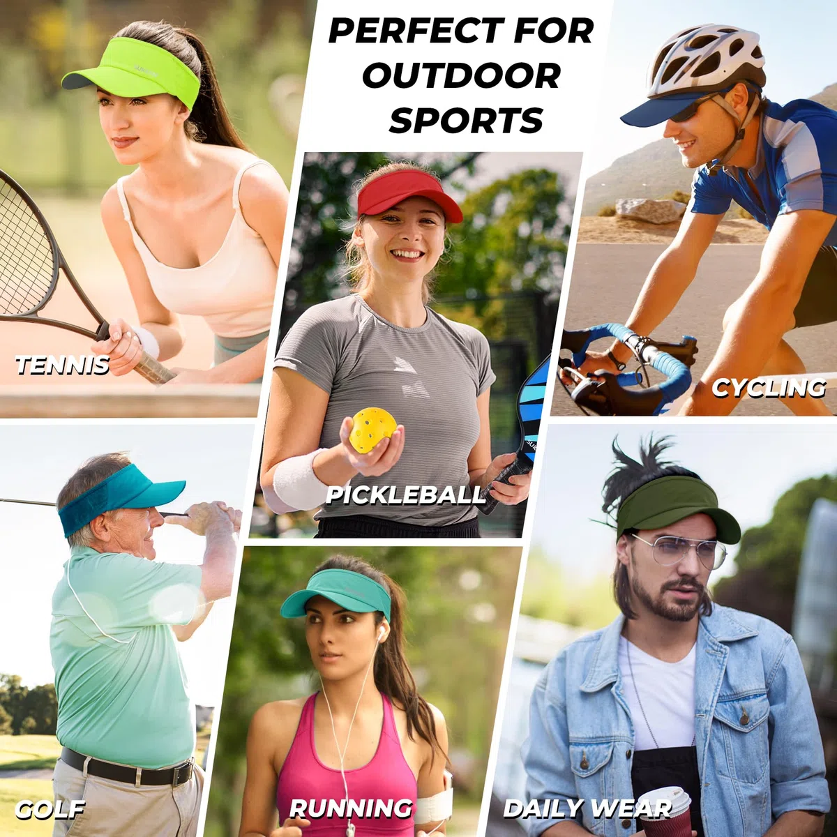 Sukeen Visera deportiva para hombre y mujer, ligera, plegable, elástica, para correr, tenis, golf