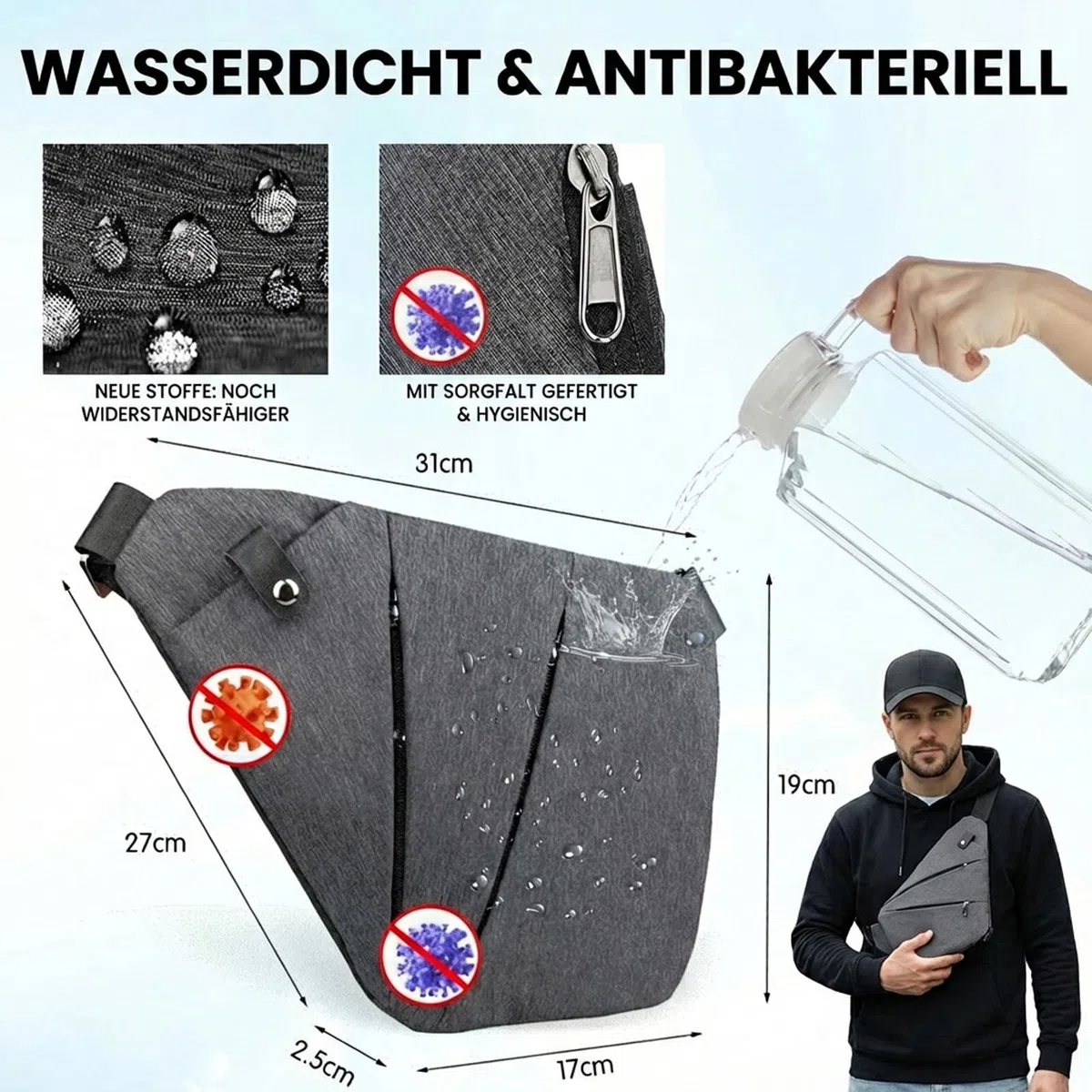 Gipfelfreund - Bolso antirrobo para hombre y mujer