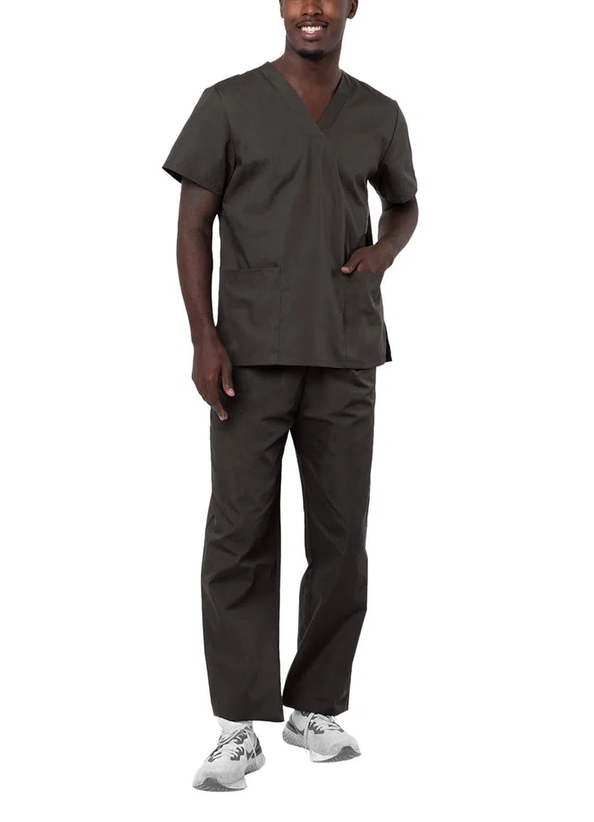 Adar Uniformes médicos unisex - Uniformes médicos unisex con cordón - 701 - Pewter - L