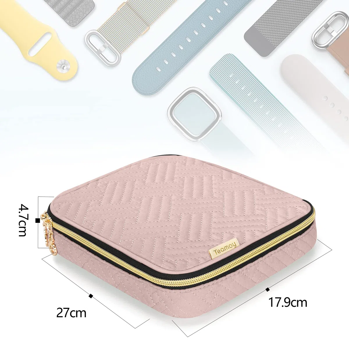 Teamoy Caja de almacenamiento de banda de reloj Sostiene 26 correas de reloj compatible con todas las series de correas y accesorios de Apple Watch
