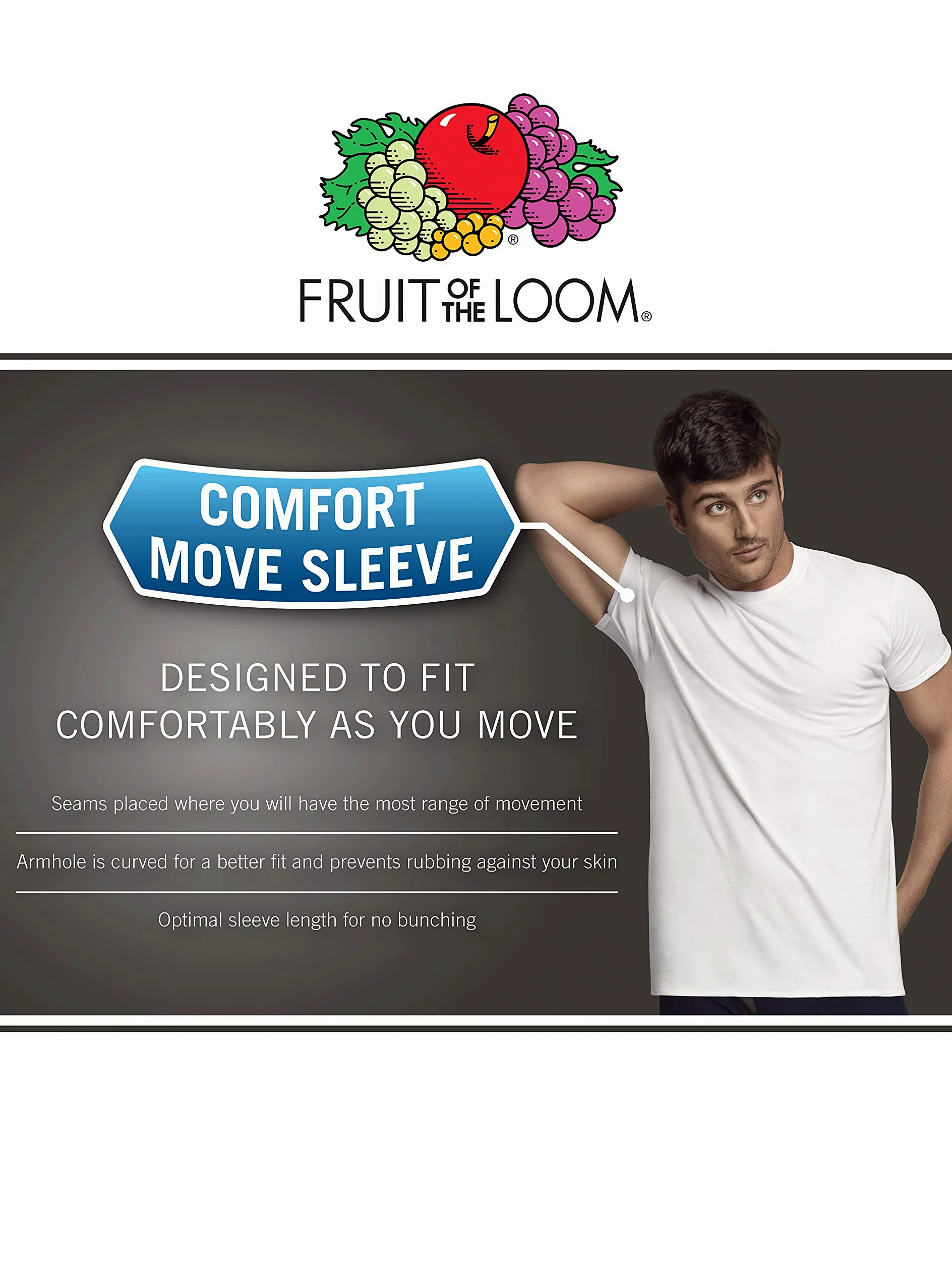 Fruit of The Loom Eversoft Cotton Pocket T-Shirts, Breathable & Moisture Wicking with Odor Control, Sizes S-4x Camiseta Hombre (Pack de 2)