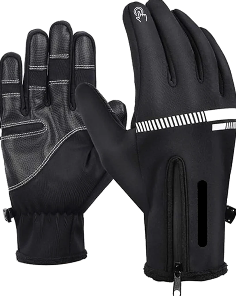 Guantes de motocicleta, guantes de motocicleta, guantes de ciclismo de invierno, piel sintética, forro polar térmico, pantalla táctil, guantes de motocicleta, guantes de ciclismo, guantes de
