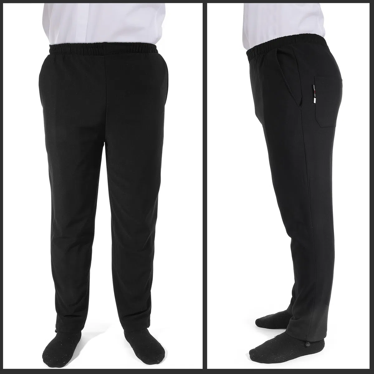 Luxshiny Pantalones de Chef en Color Negro Transpirables para Hombre Resistentes al Desgaste y Aceite, de Poliéster Talla XL Ideales para Restaurante y Hotel