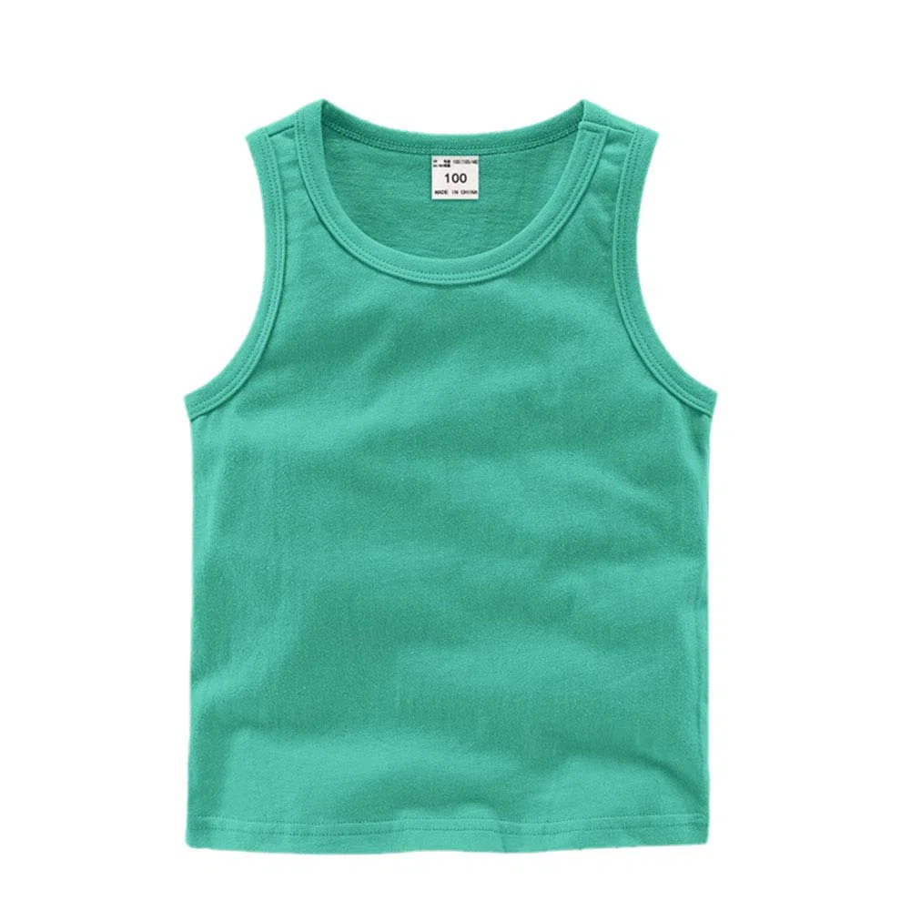 DCUTERQ niño bebé niños niñas sólido Tanque Tops Camisetas Camisetas algodón Verano Chaleco sin Mangas Verde 12-18 Meses
