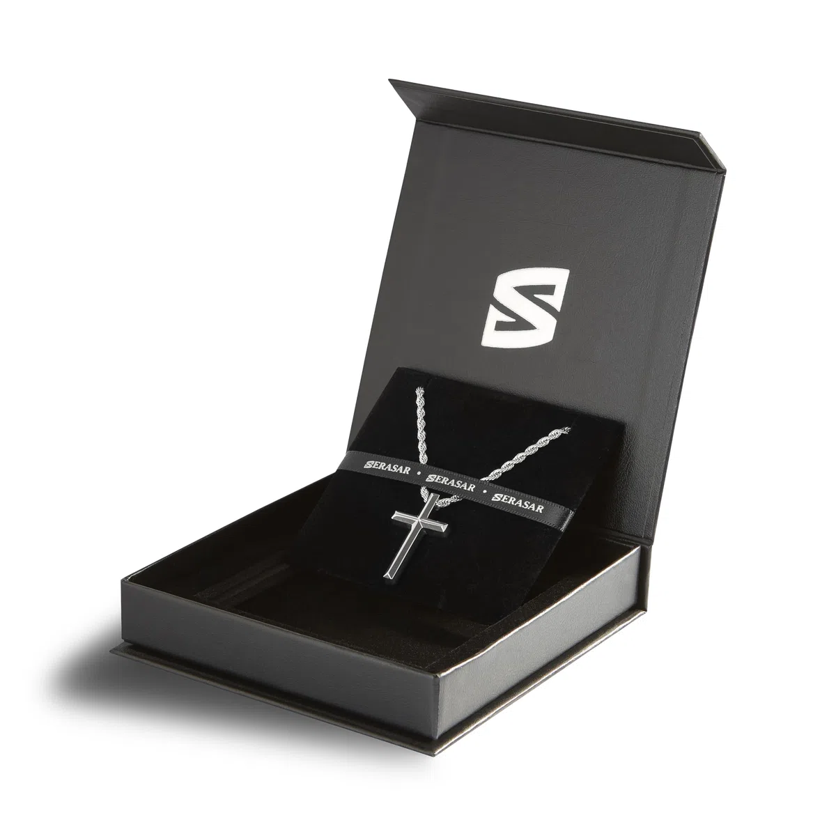 SERASAR Collar Premium Hombre [Divine] | Acero quirúrgico inoxidable 316L | Resistente al agua | Cadena sólida | Cierre seguro | Tres colores | Joyero incluido