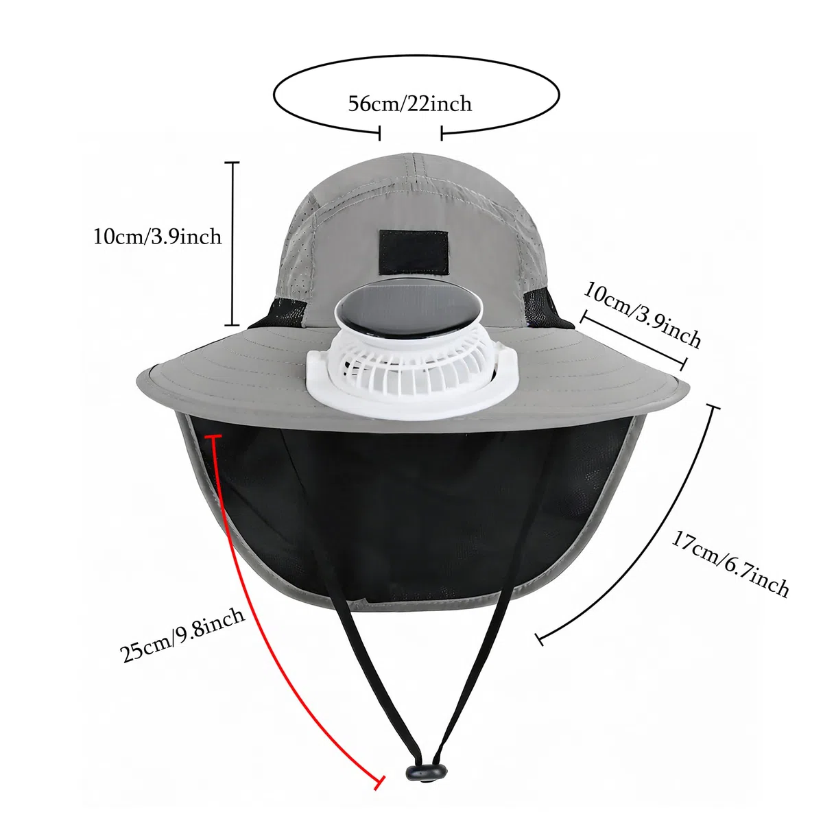 Ventilador solar para niños con solapa para el cuello, protección solar para el verano, transpirable, ajustable