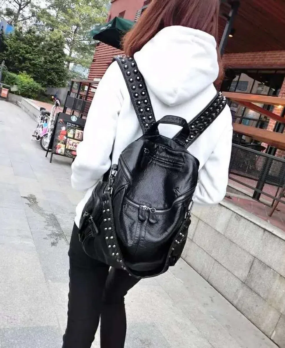 BUKESIYI Mujer Bolsos Mochila Niña Vestir Antirobo Pequeña Casual Bandolera Portatil PU Cuero Piel ES78222