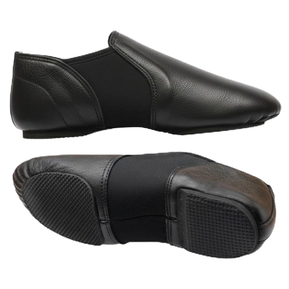 Supper - Zapatos de baile de jazz fáciles de poner, de cuero suave, zapatos de baile de jazz de neopreno