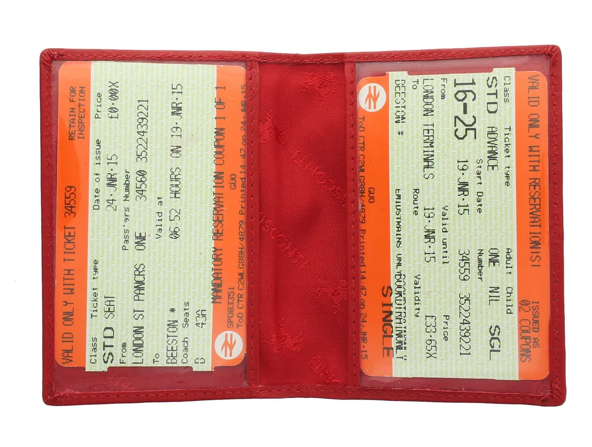 Visconti Portatarjeta de Viaje de Cuero TC1TC Rojo