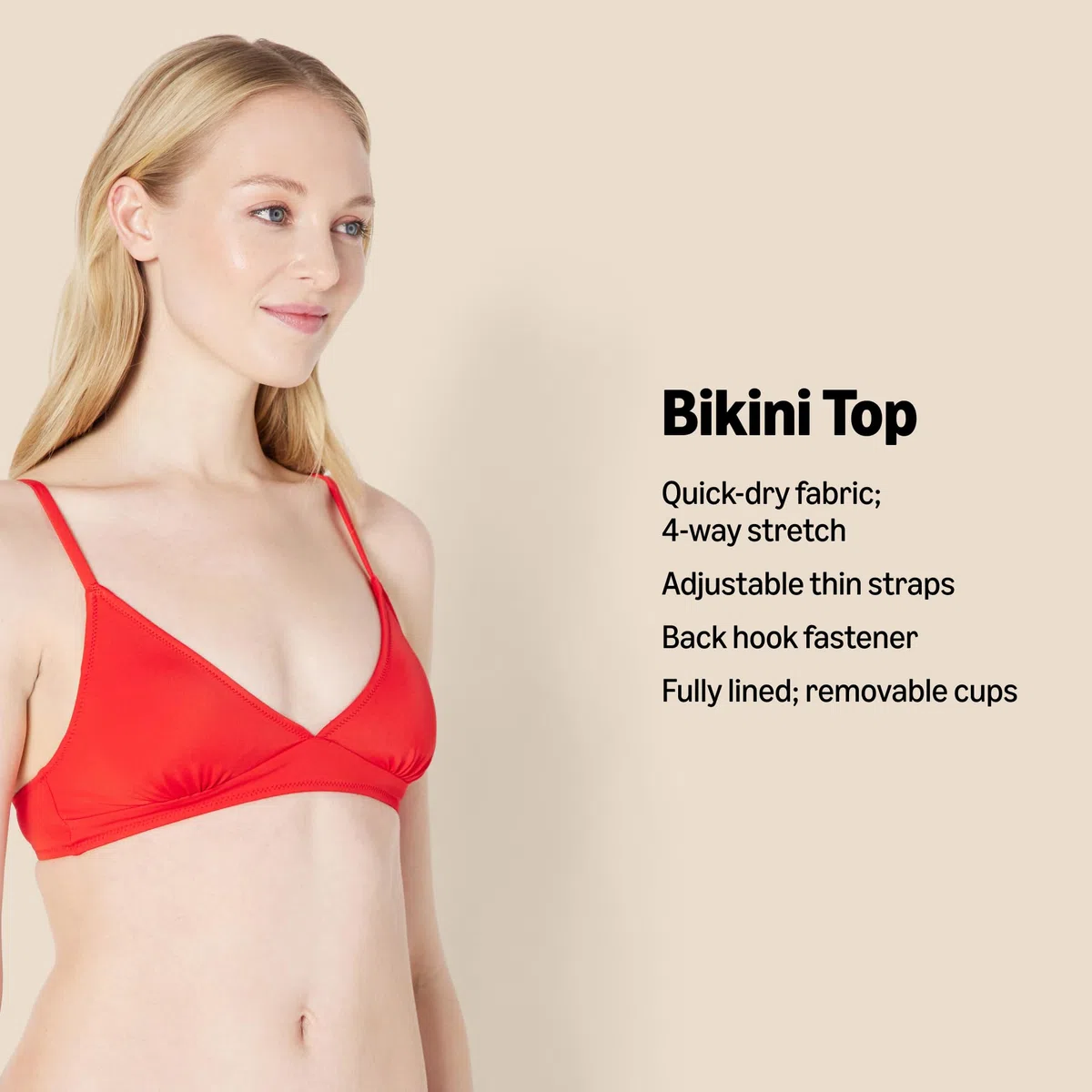 Amazon Essentials Mujer Parte Superior de Bikini Clásico con Sujeción Ligera