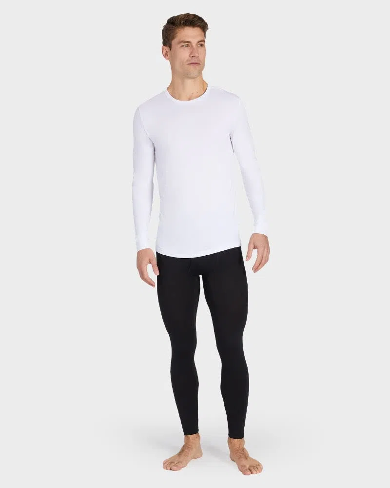 32 DEGREES Paquete de 2 camisetas térmicas ligeras con cuello redondo para hombre