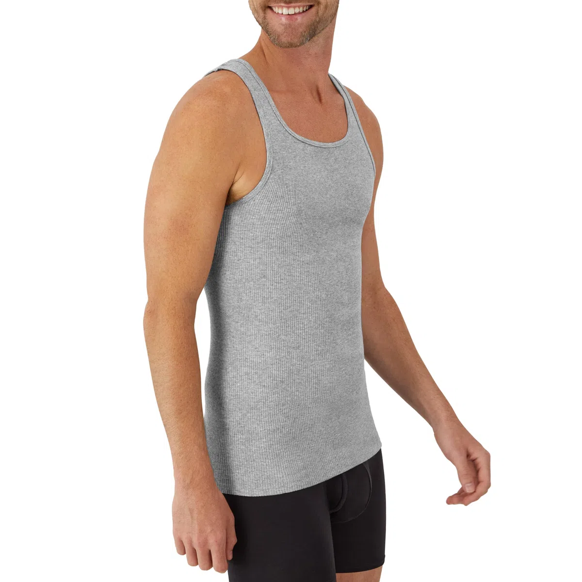 Hanes Men's Tank Top Undershirt Pack, Cool & Breathable Cotton, Moisture-Wicking Ribbed Tanks For Men, Multi-Pack Ropa Interior Hombre (Pack de 6)