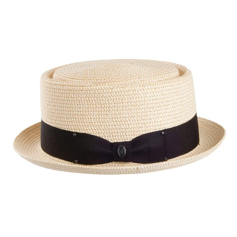 Jaxon & James Sombrero Pork Pie Trenzado de Paja Toyo Natural
