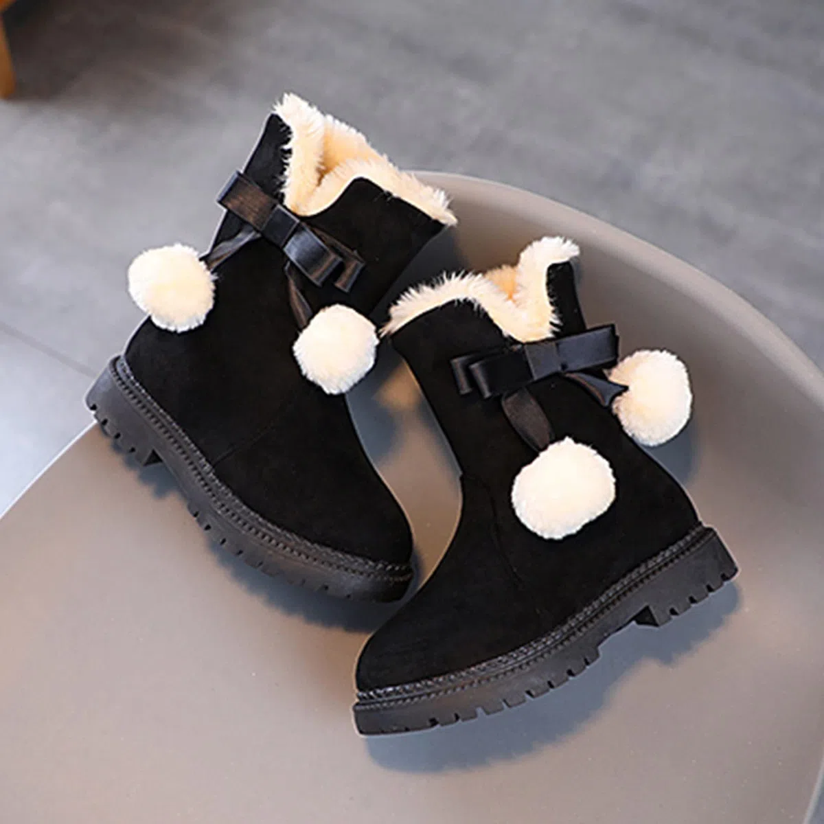 Botas de Nieve para Niñas con Suela Gruesa Antideslizante y Cierre Cremallera para Temporada Otoño Invierno