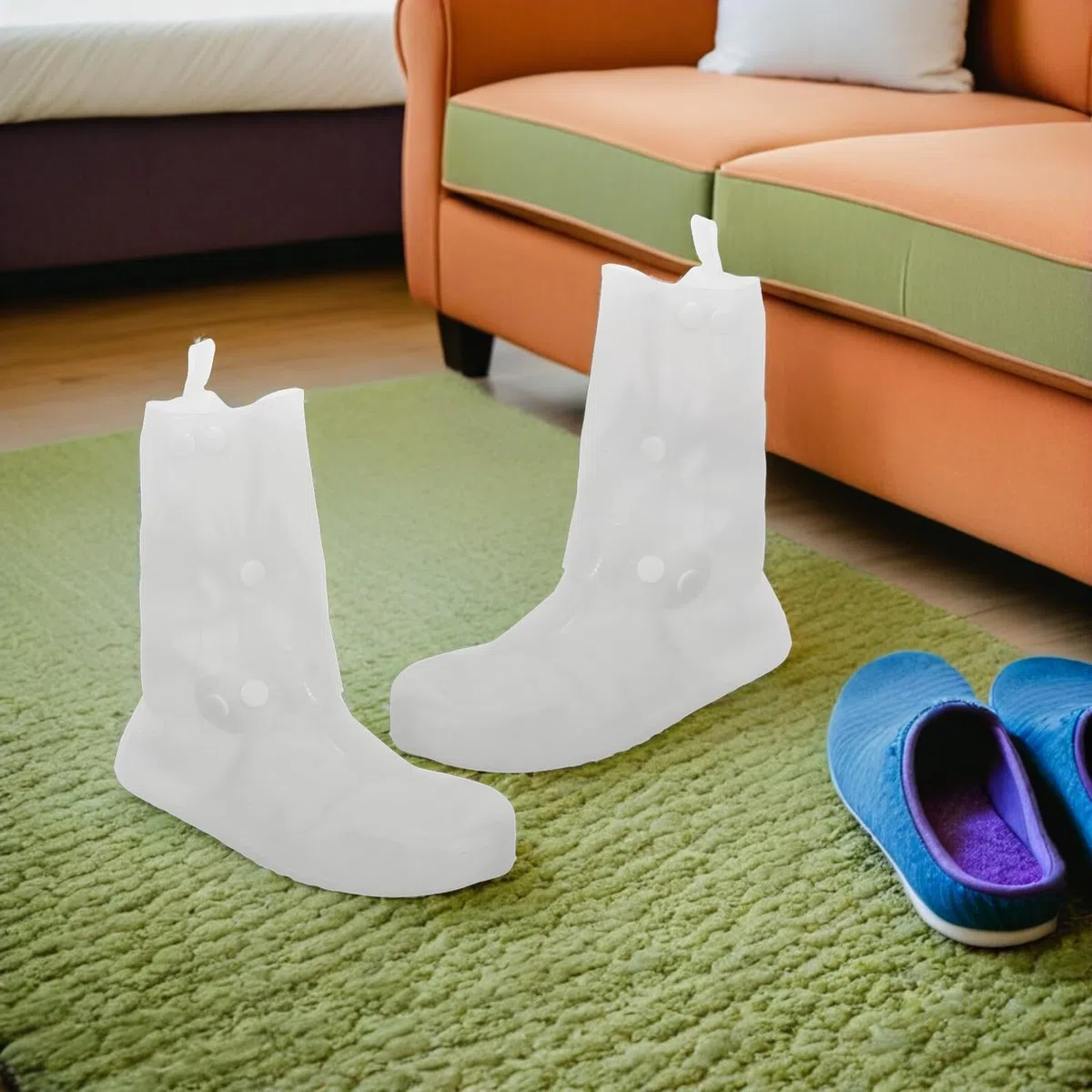 YARNOW Cubrezapatos Impermeables de Silicona para Adultos 2 Pares Talla 36/37 Antideslizantes Resistentes al Desgaste Reutilizables Ideales para Viajes Ciclismo y Protección Lluvia