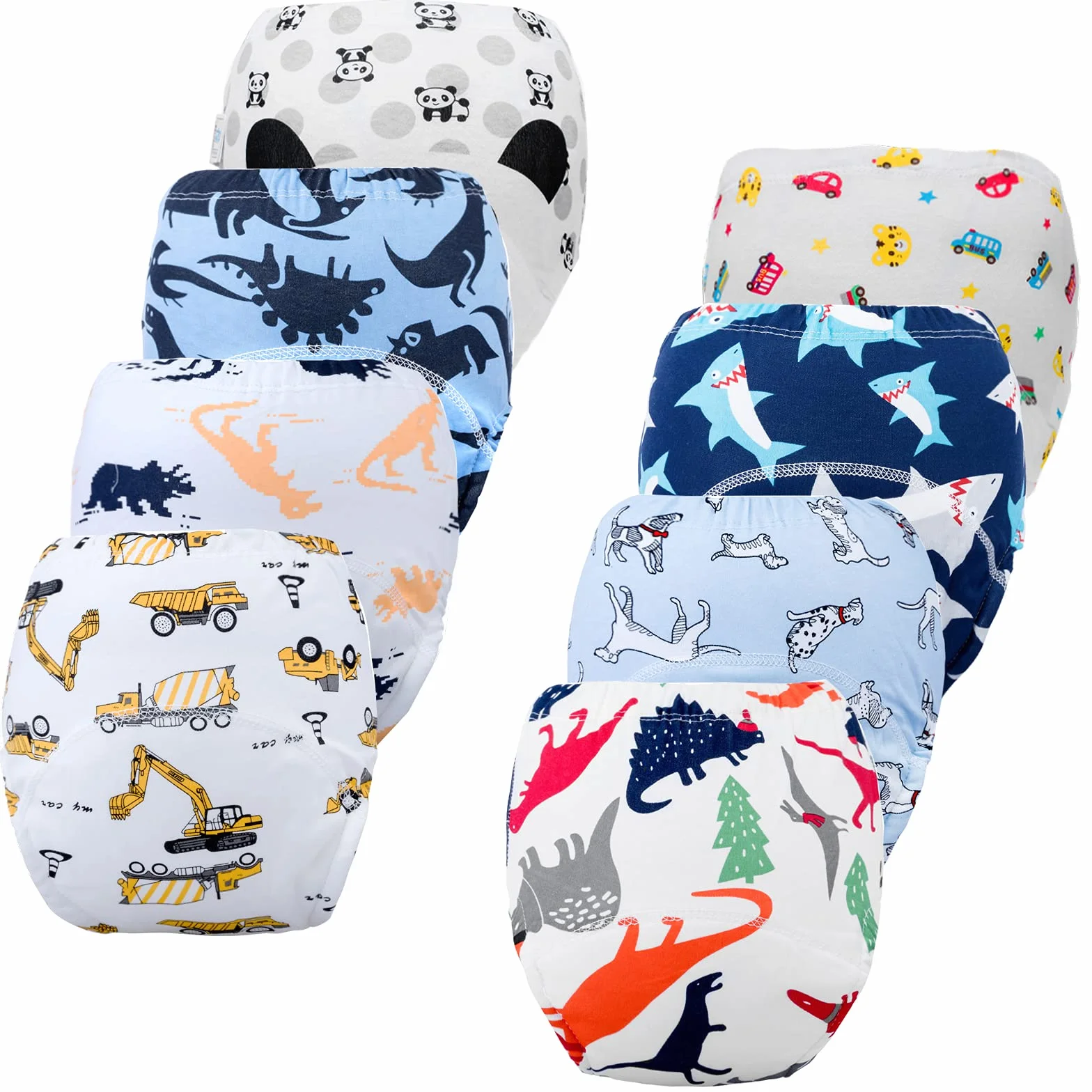 JackLoveBriefs Bragas de Aprendizaje Calzones de Entrenamiento para bebé 8 Paquetes(4 Años) Multicolor，Talla：100