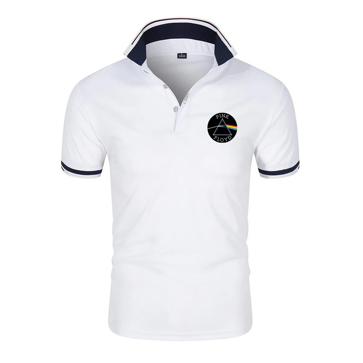 Polos De Golf para Hombre Camisetas para Pink Floyd Print Rugby Camiseta De Manga Corta Polo Camiseta con Solapa Camisas De Trabajo Deportivas Tops-White||L