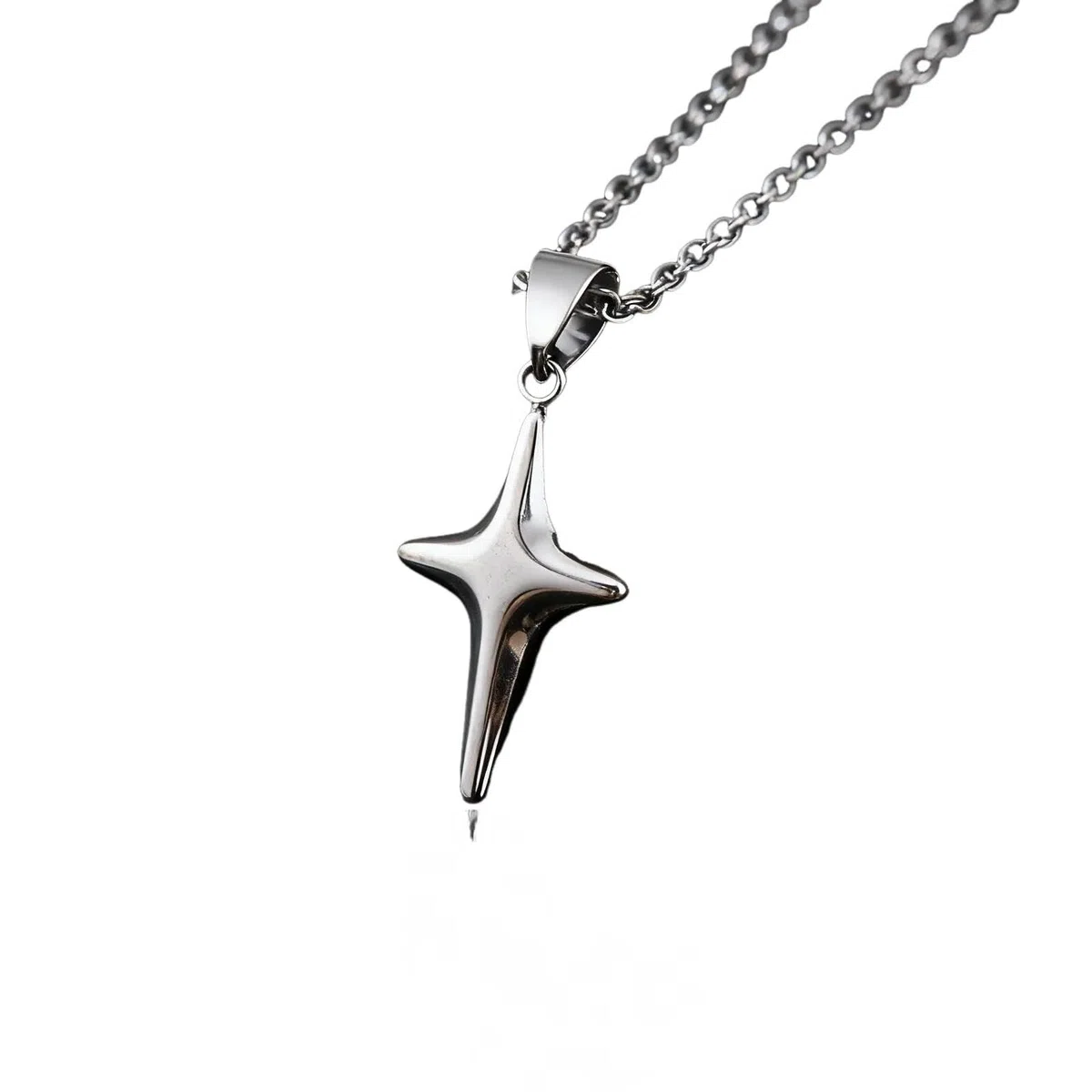 Collar personalizado para hombre y mujer, collar simple y moderno con colgante de estrella, gargantilla de color plateado para hombre, accesorios de joyería punk para fiesta de moda