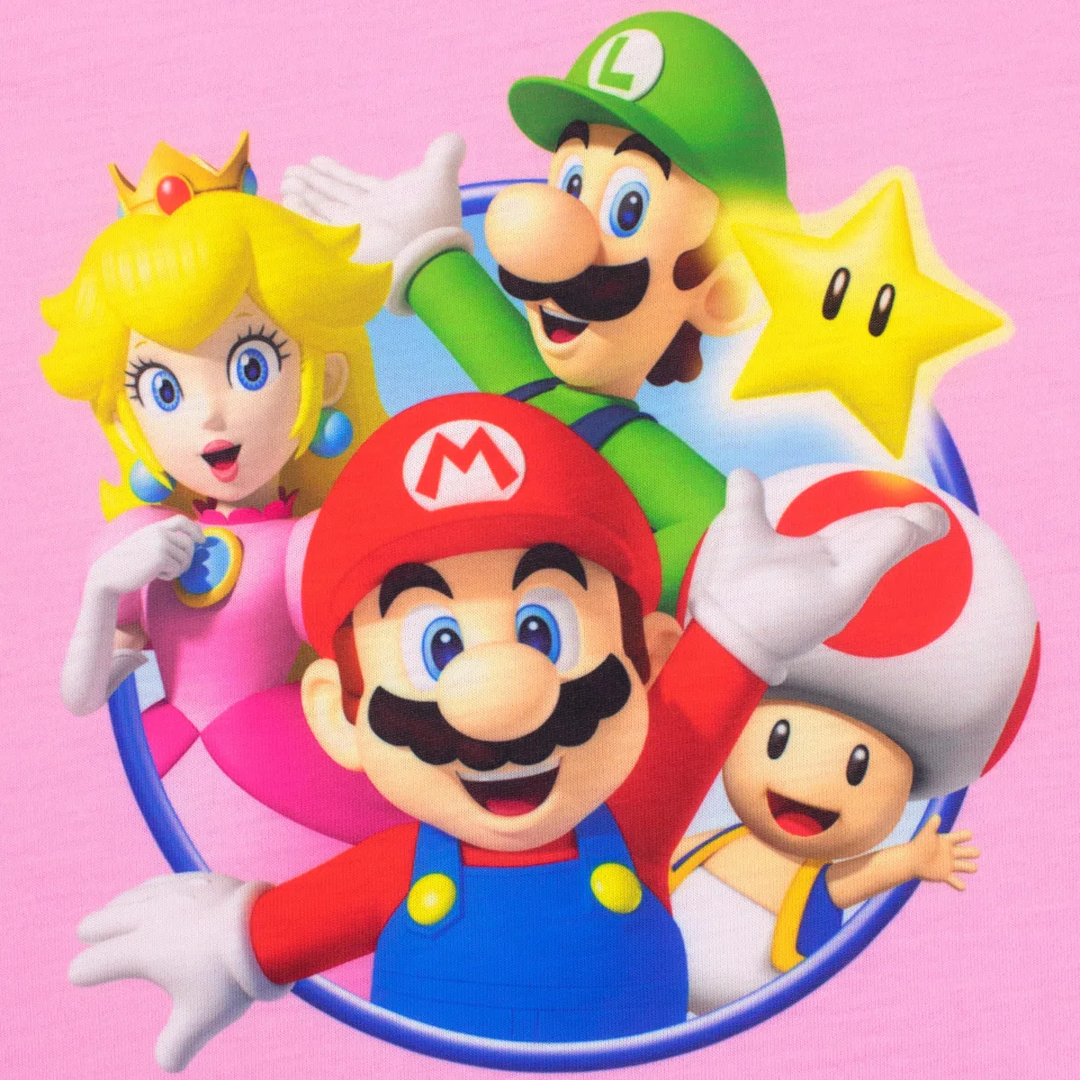 SUPER MARIO Pijama Corto de para Niñas Conjunto de Pijamas para Infantiles 3-4 años Rosa y Azul