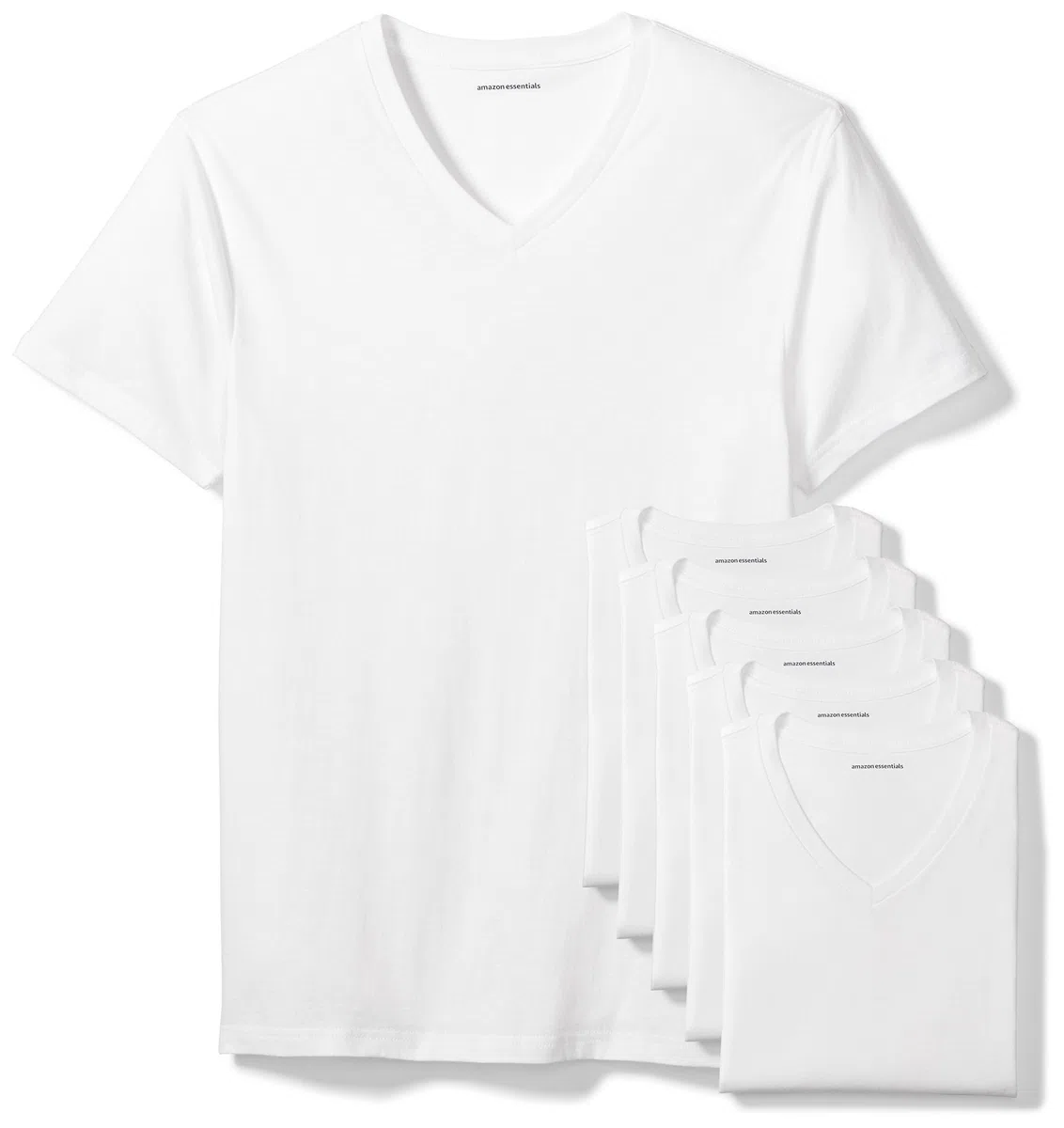 Amazon Essentials Hombre Camiseta Interior con Cuello en V, Transpirable, Algodón