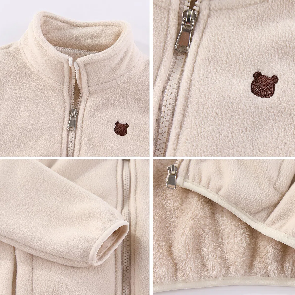 Gajaous Chaqueta de polar para niños pequeños, abrigada con cremallera completa de manga larga, abrigo cálido para bebés, niños y niñas, otoño, primavera e invierno