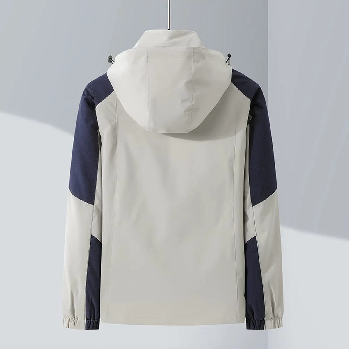 Chaqueta de lluvia para hombre, impermeable, cortavientos, compacta, plegable, ligera, chaqueta de ocio, cortavientos resistente, ideal para ciclismo y senderismo, Blanco, XL