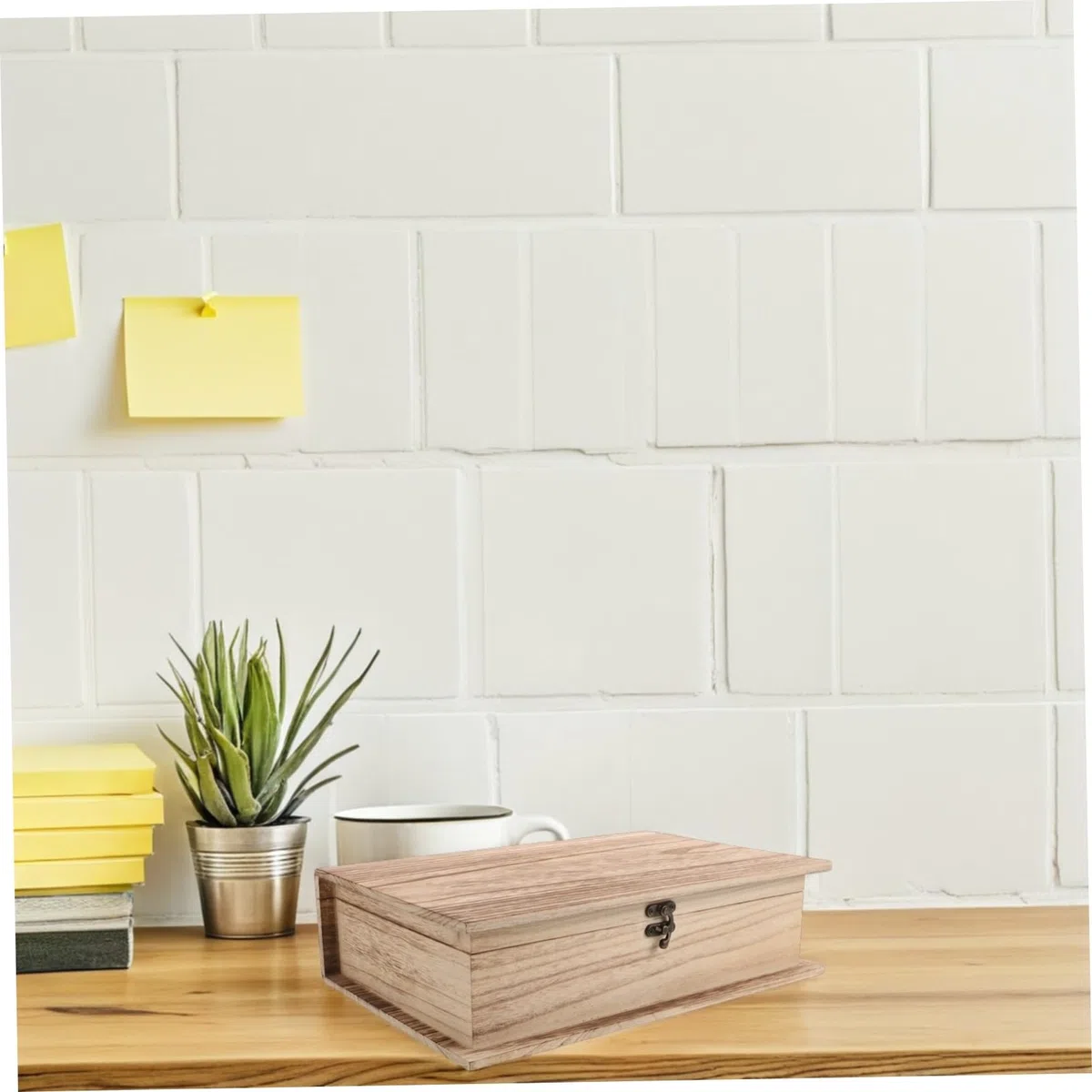 Cabilock 2 Piezas Caja de Madera para Guardar la Biblia Joyero de Madera Caja de Recuerdos con Tapa de Escritorio para Almacenar Joyas Tarjetas y Recuerdos Dormitorio o Escritorio