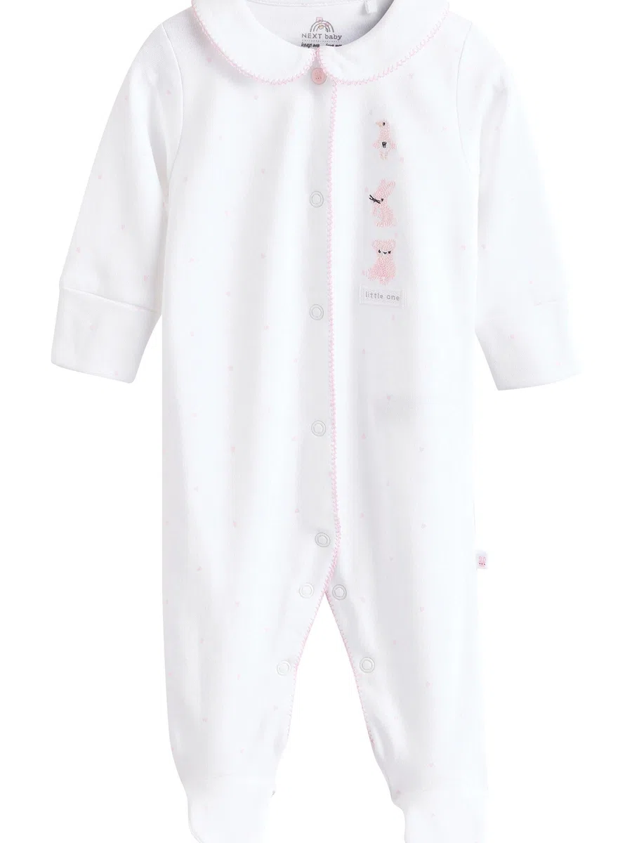 NEXT Bebés niña Pack de 3 Pijamas Tipo Pelele con Cuello para bebé