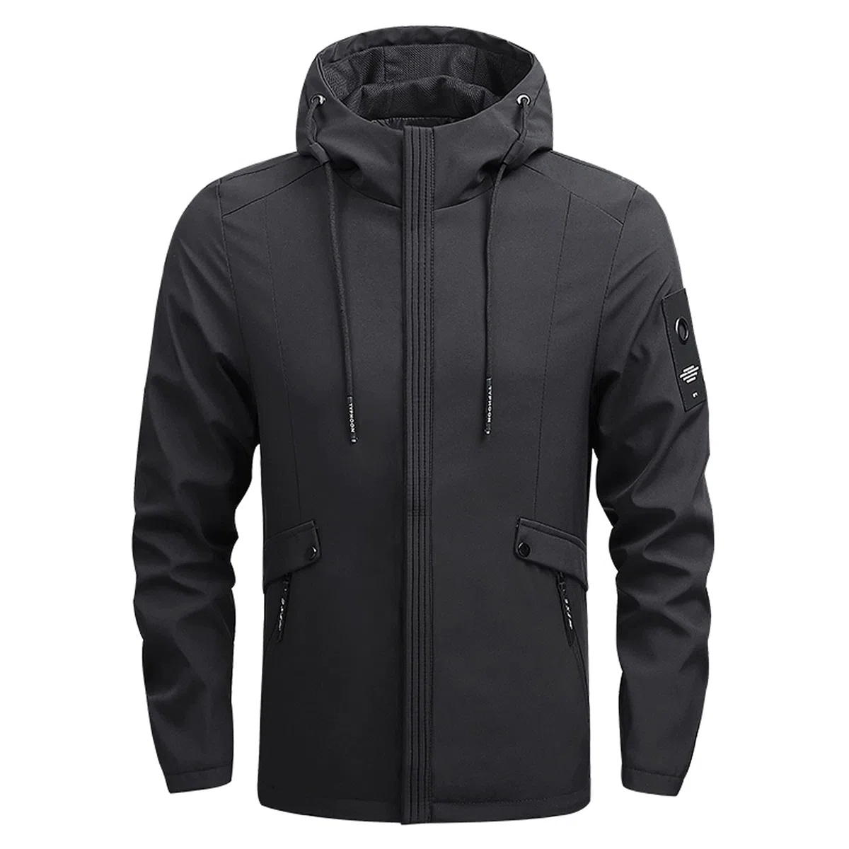 Chaqueta de invierno para hombre, chaqueta para hombre, informal, con capucha sólida, con cremallera, abrigo de manga larga, chaqueta suelta, cortavientos, para viajes de vacaciones al aire libre