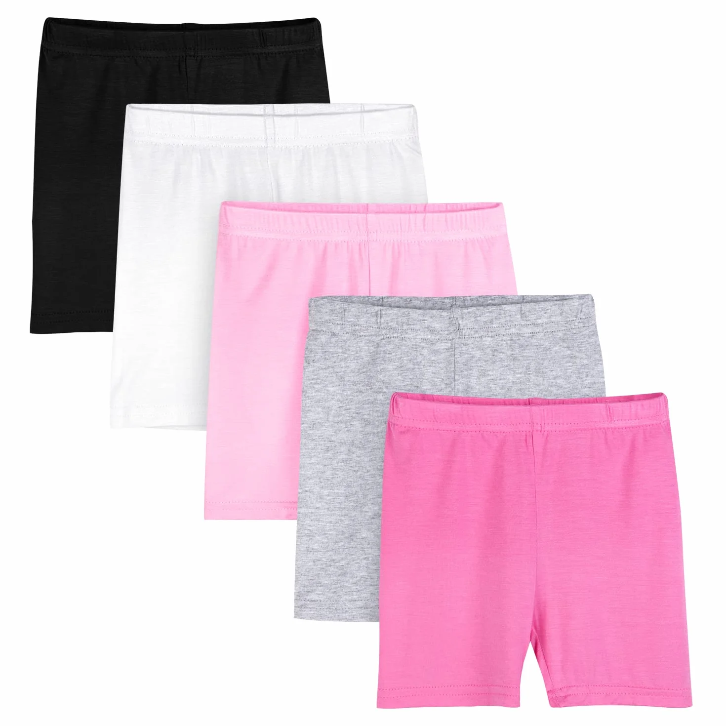 Auranso Leggings Cortos Niñas Pantalón Shorts Deportiva Mallas 2-10 Años,Pack De 5