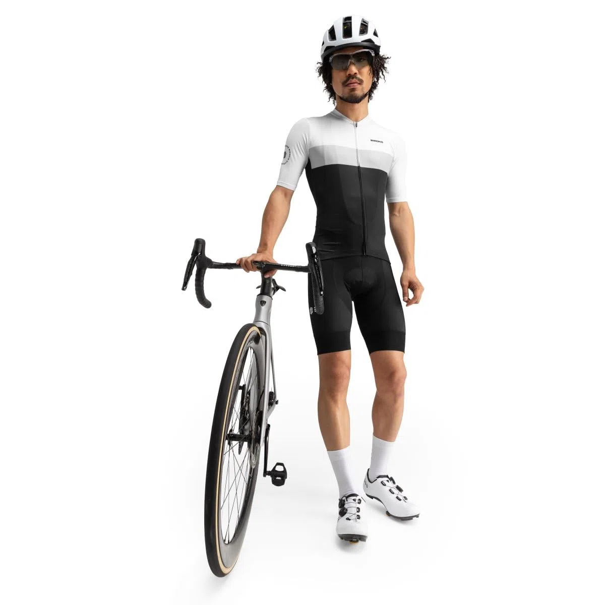 SIROKO - Maillot de Ciclismo Verano M3 Podium - L - Negro/Blanco