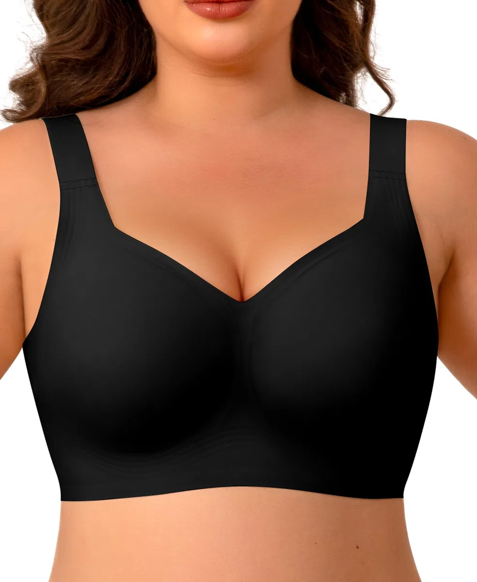 Ganado Sujetadores sin Aros Mujer Sujetador con Tirantes Anchos Push up con Relleno Básicos Reductors Bralette sin Costuras