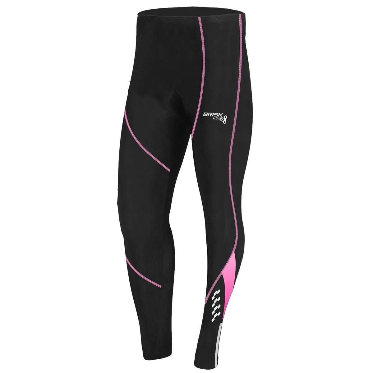 Brisk Bike Pantalon Largo Ciclismo Mujer con Cremalleras Reflectantes Leggings Ciclismo Elástico Coolmax Acolchado Mallas Ciclista - Mujer Mallas térmicas