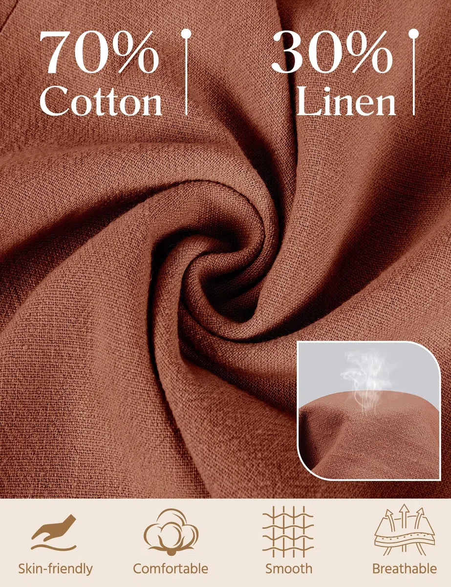 Pantalones Mujer Verano Algodón Lino Pantalón Suelto Cómodos Cintura Alta Elástico Casual Pantalones Flojo Playa Pantalones Anchos Largos
