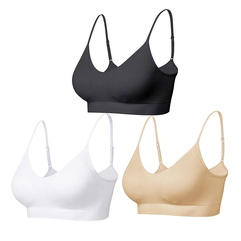 Sujetador Sin Aro Bralette Acolchado para Mujer, Correas de sueño, Sujetadores sin Costuras, para Yoga, Deportes