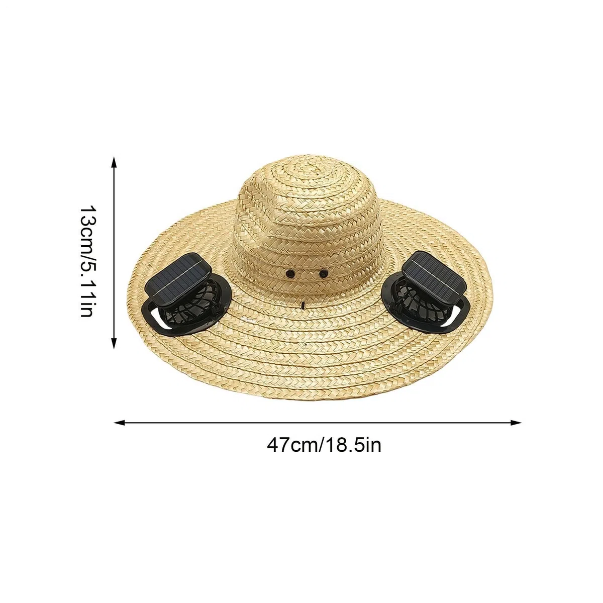 Sombreros de Paja para Hombre,Gorra Recargable USB de ala Ancha - Sombrero de Sol para Hombre,para Actividades al Aire Libre Camping Jardín Excursiones Trabajo Viajes Deportes