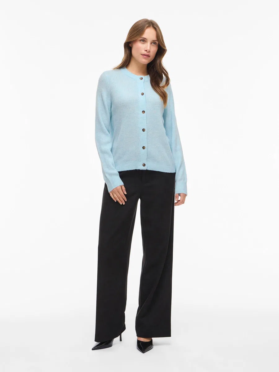 Vila Vivioli O-Neck Rib Knit Cardigan- Vivioli O-Neck Rib Knit Cardigan-Noos Mujer (Pack de 1)