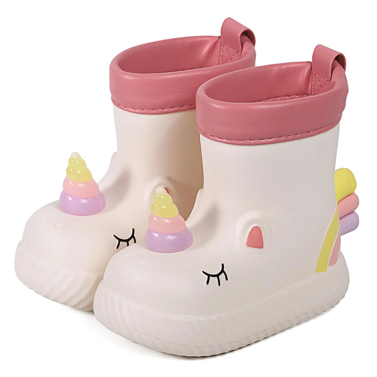 MASOCIO Botas de Agua Niña Botas Lluvia Bebé Dibujos Animados de Animales Impermeables y Antideslizante Talla 20-29 EU