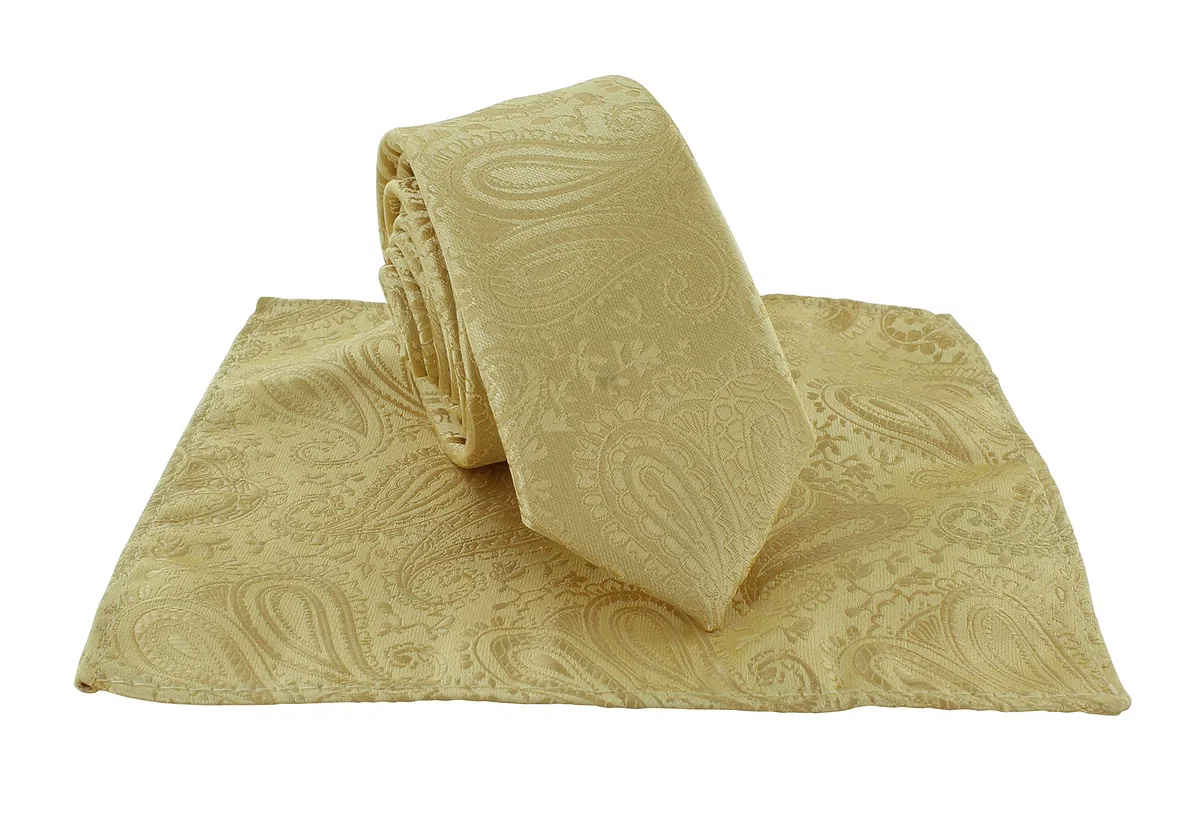 Boys Tonal Paisley Tie & Pocket Square Set