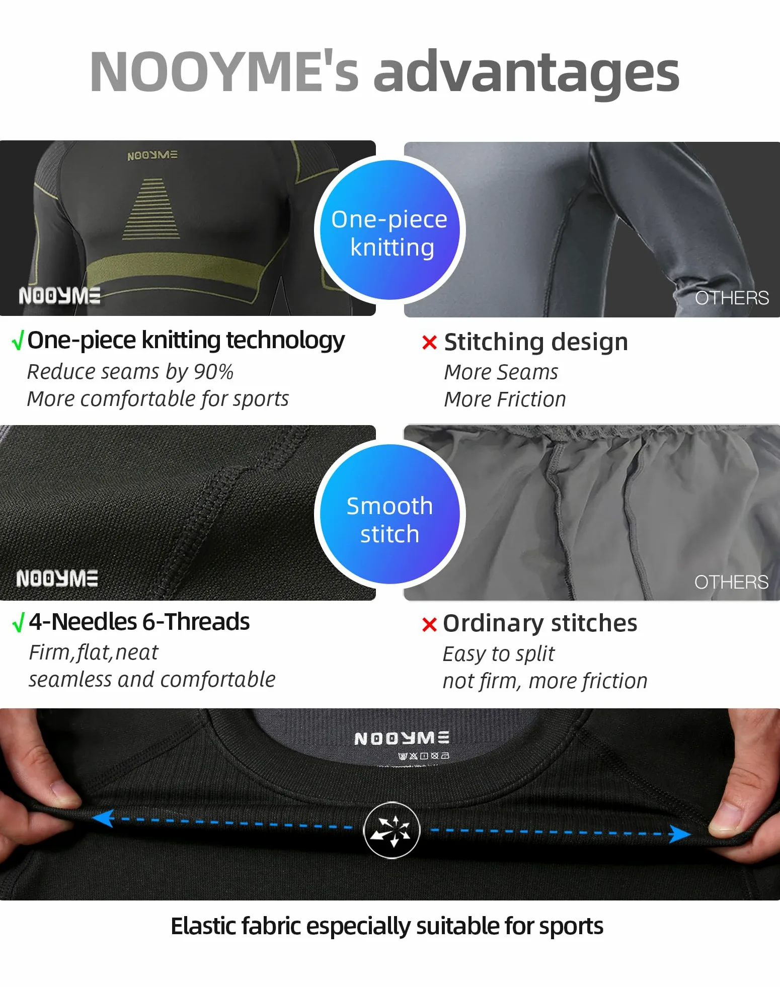 NOOYME Ropa Interior Térmica Hombre Conjuntos Térmicos para Hombre Camiseta Térmica Hombre Ropa Interior de Esquí Hombres Ropa Interior Funcional Ropa Interior Térmica de Invierno para Hombre