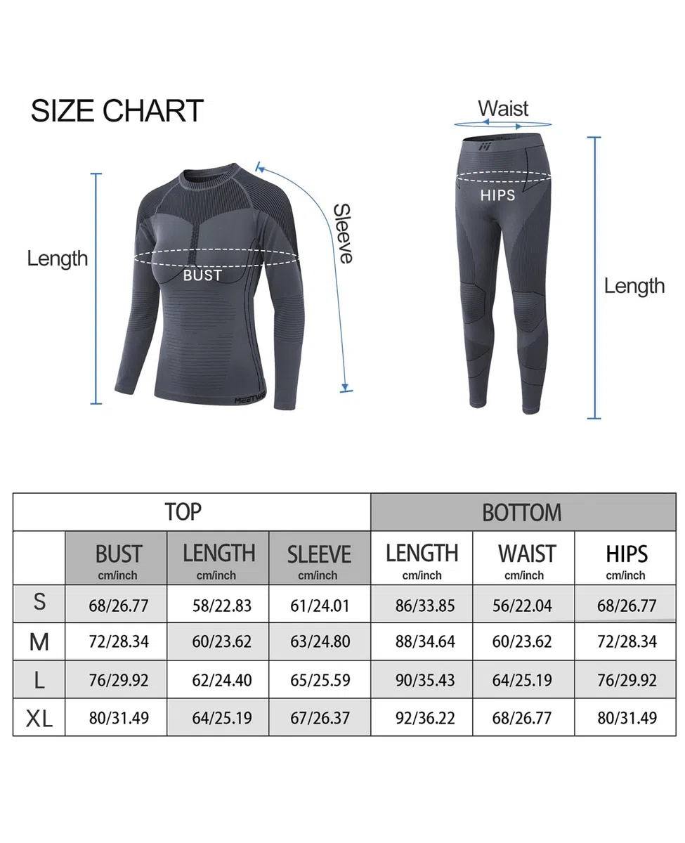 MEETWEE Ropa Interior Funcional para Mujer Pantalones cálidos para Mujeres El Traje de Calentamiento para Mujeres es Adecuado para Deportes al Aire Libre, esquí y Fitness en otoño e Invierno.