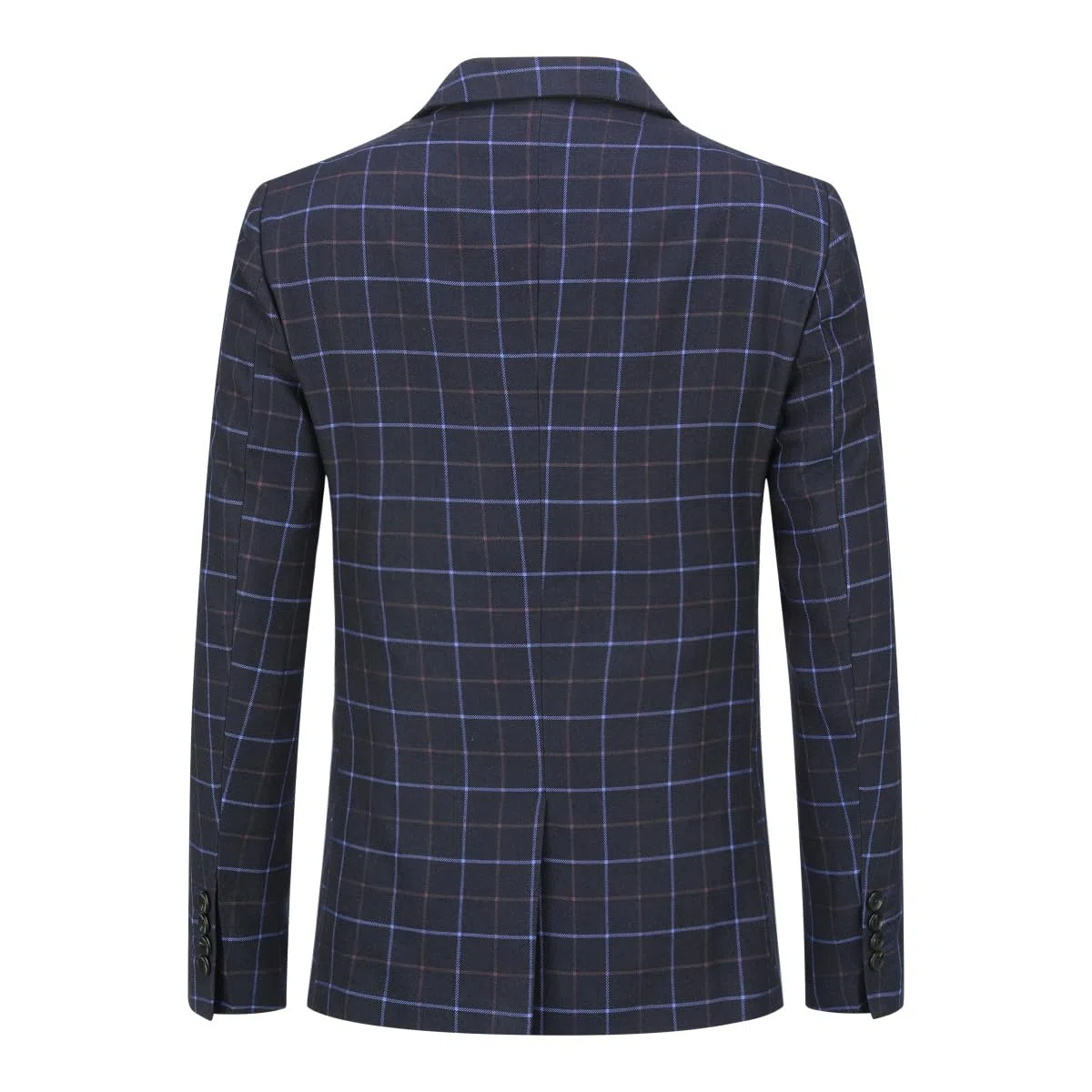 Allthemen - Traje para Hombre, Formal, a Cuadros, Ajustado, Traje de 3 Piezas para Boda de Negocios