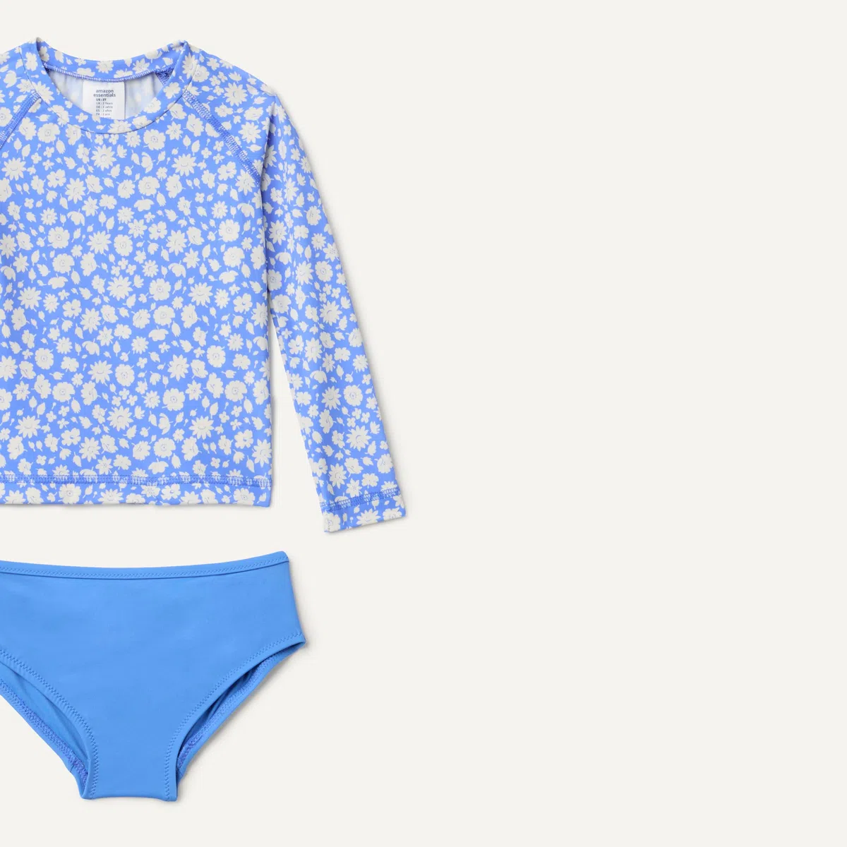 Amazon Essentials Bikini de Tres Piezas con Camiseta Entallada de Manga Larga Niñas