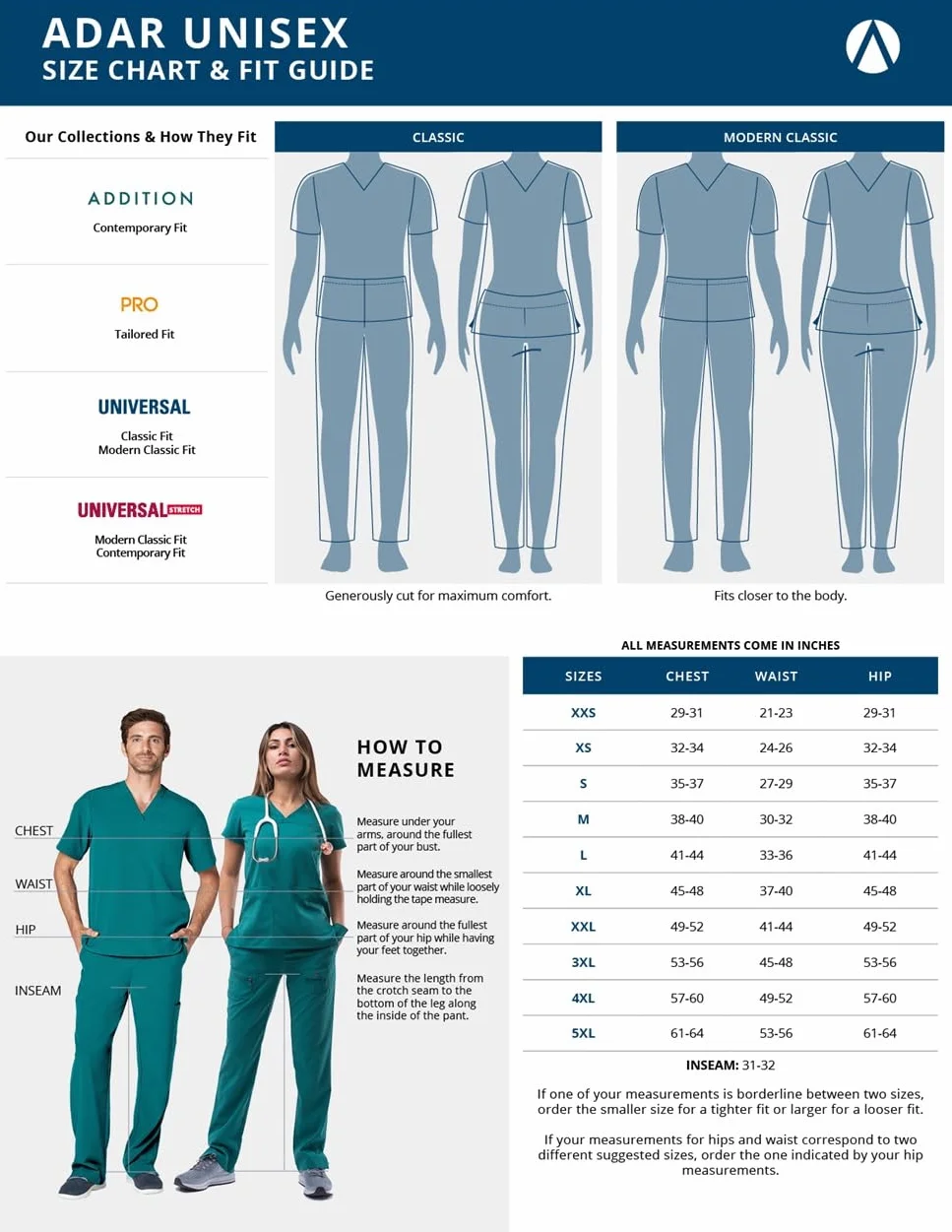 Adar Universal - Conjunto de uniforme médico unisex con cordón